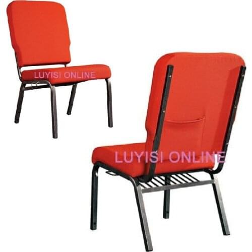 Stacking Steel church chair LUYISI6070,5pcs/carton,high density foam for seat and back,metal under mesh,upholstered fabric