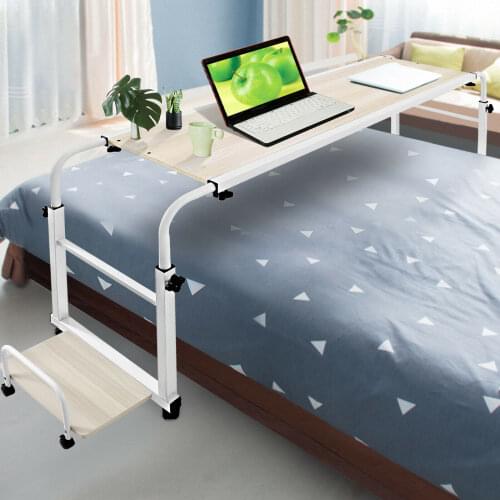 VEVOR Laptop Bed Table 1 m, Computer Stand on Bed 1 m, Load Capacity 50 kg, Laptop Bed Table on Wheels, with MDF + Steel Tubes