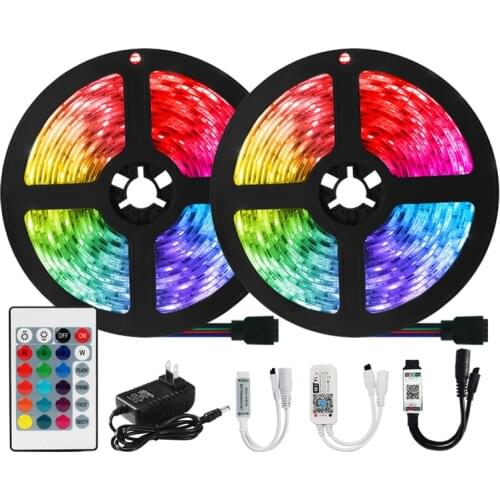 LED Strip Lights WiFi Iuces Led RGB5050 SMD2835 Waterproof Bluetooth Flexible Lamp Tape Ribbon Diode DC12V Color IP65 Lighting