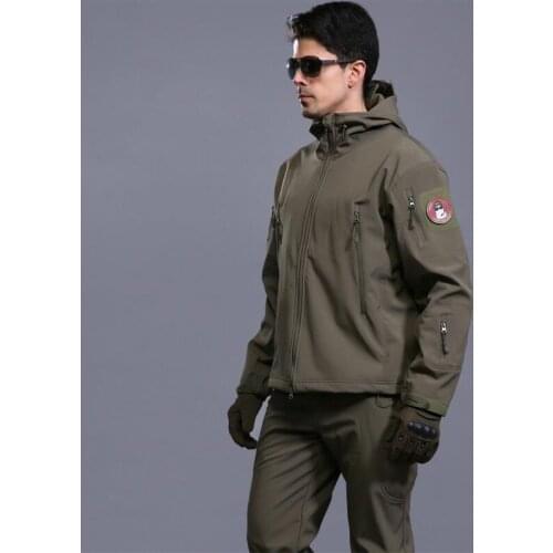 Outdoor Men s Skin Softshell V4 Tactical Military Waterproof Windproof Warm Coat Camouflage Hooded Camo Army Clothing jacket