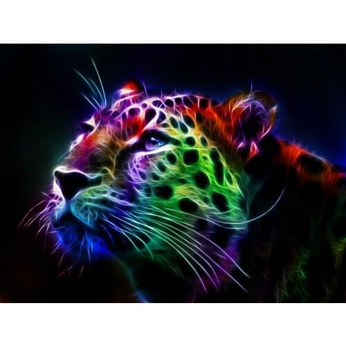 YNX new 5D diamond painting round diamond animal cross stitch square water diamond DIY leopard tiger combination diamond paintin
