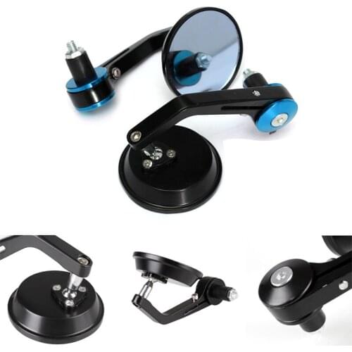 7/8" Pair Round Bar End Rear Mirrors Moto Motorbike Scooters Motorcycle Universal Rearview Mirror Side View Mirrors