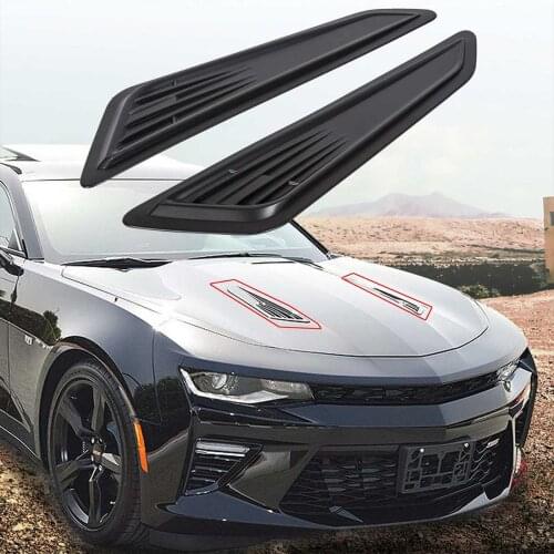 1 Pair ABS 3D Sticker Car Hood Vent Cover Decoration Fits For Chevy Camaro LT 1LT 2LT RS Models 2016-2020
