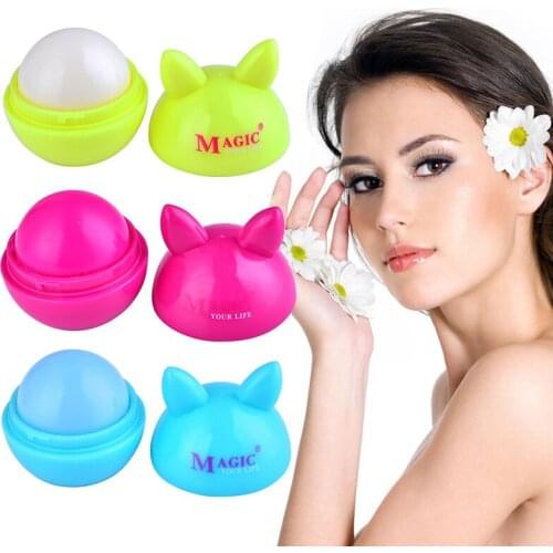 1pcs Natural plant lip balm makeup cute women lasting makeup nutritious winter protect lips balm cosmetic ball-shaped