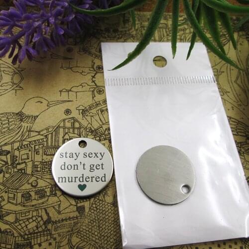 20pcs--"stay sexy don't get murdered"stainless steel charms 5 styles for choosing DIY Charms for necklace bracelets
