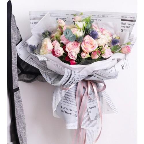 20pcs Plant Introduction Print Gold Print Waterproof Flower Wrapping Papers Bouquet packing Papers Valentines Day Supply