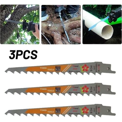 3pcs HCS T-shank Jigsaw Saw Blade 150mm 6 Inches 3 TPI For Wood Plastic Cutting Disc Woodworking Tools