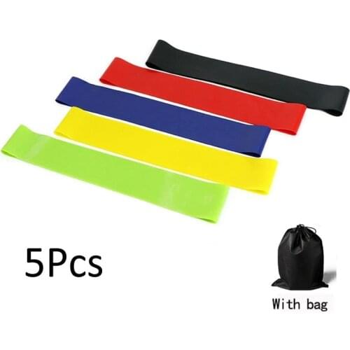 5Pcs/lot Fitness Yoga Resistance Rubber Bands Fitness Gym Workout Training Equipment 0.35-1.1mm Pilates Elastic Bands For Sprot