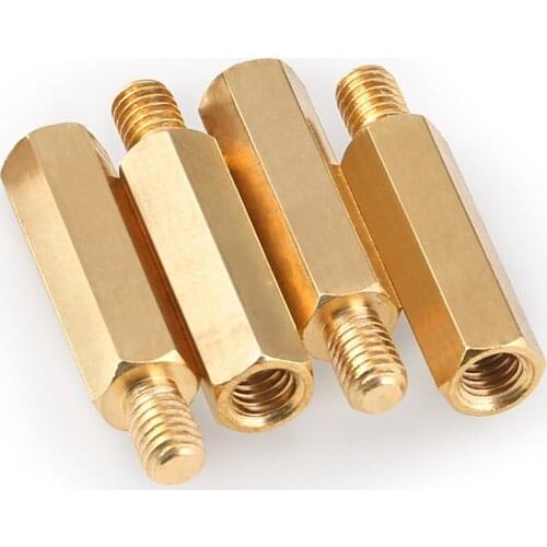 5pcs Single head copper column M4 hexagon stud spacer column nut column motherboard screw 7mm-60mm length Hole 6mm