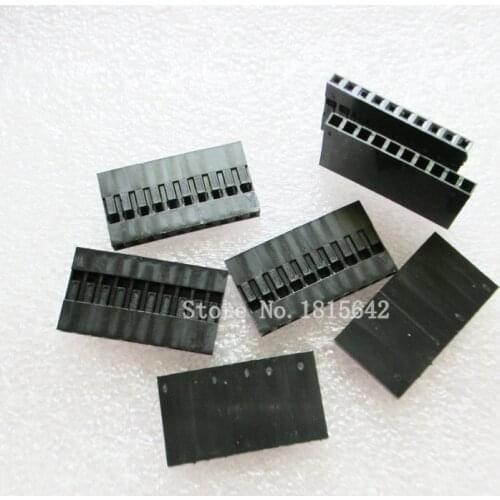 50PCS/Lot Single 10P 2.54mm 1x10P 1*10P Plastic Dupont Jumper Wire Cable Housing Female Pin