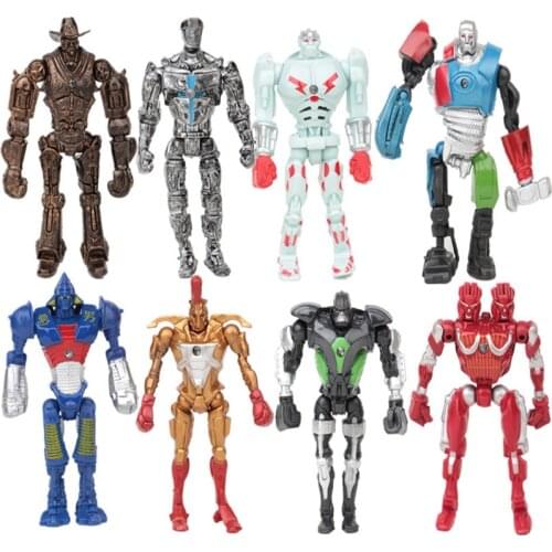 8pcs/set Anime Cartoon Real Steel Figures Atom Movie Zeus Twin Cities Midas Robot Birthday Christmas Gifts