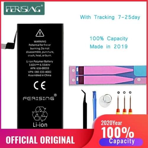 2020 New 100% Original FERISING Phone Battery For iPhone 6s Capacity 1715mAh Repair Tools 0 Cycle I6s Replacement Batteries