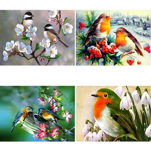 DIY 5D Diamond Painting Full Round Drill Mosaic Flower Bird Diamond Embroidery Rhinestones Animal Cross Stitch Manual Home Decor