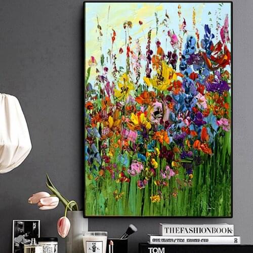 DIY Diamond Painting Abstract Art, Colorful Flowers Diamond Mosaic Drill Square Embroidery Cross Stitch Handmade Hobby