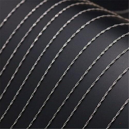 WKOUD 10m (32ft) Silver Color 2mm Water Wave Chain Tassel Chain Bracelets Necklace DIY alloy Handmade Jewelry findings