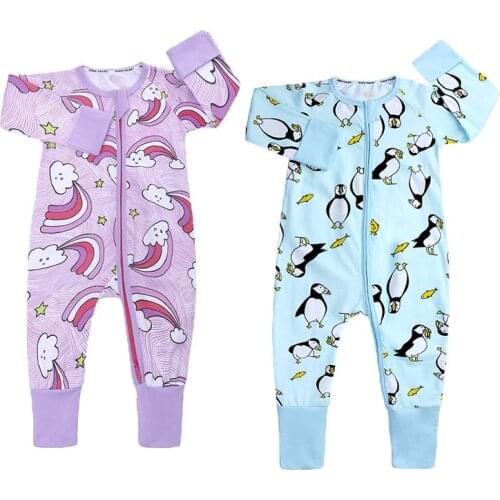 Newborn Baby Romper Girls Boys Cartoon Clothes for Kids Long Sleeve Zipper Autumn Rompers Jumpsuit Outfits Costumes