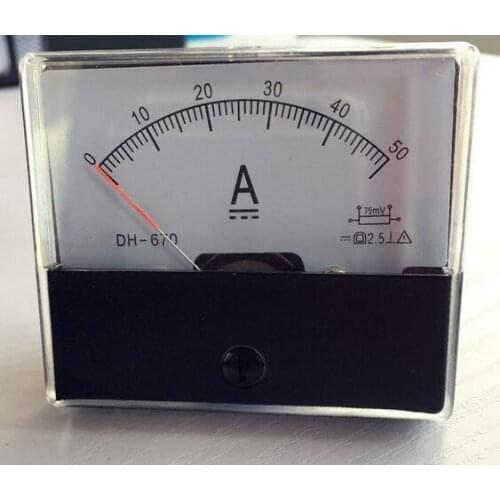 DH-670 DC 0-50A Analog Amp Panel ammeter pointer type current meter panel