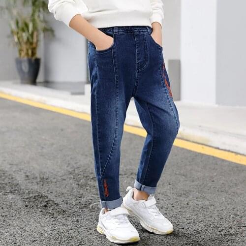 IENENS Children Boys Jeans Classic Pants Kids Baby Denim Clothing Long Trousers Boy Casual Bowboy Clotes 5-13Y