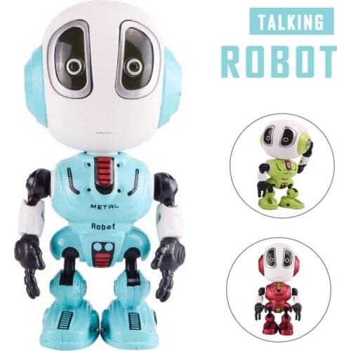 RC Toy Robots Intelligent Induction Alloy Robot With LED Light Children Early Educational Toy Interactive Smart Robotic Toys