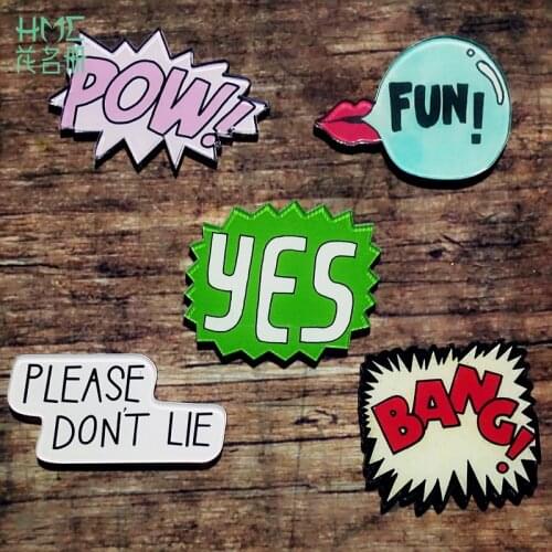 Korean Kawaii Lovely Letter Badge Acrylic Brooches For Women/Man Clothes Badge Decorative Rozet Collar Scarf Lapel Pin Brooches