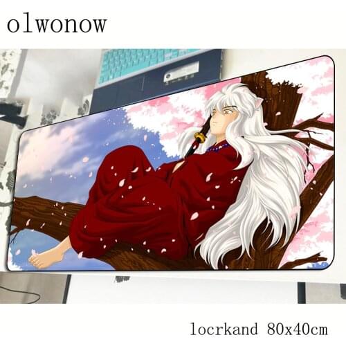 Inuyasha mousepad gamer wrist rest 800x400x2mm gaming mouse pad anime notebook pc accessories laptop padmouse ergonomic mat