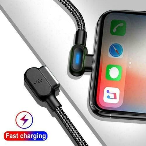 L Shape Nylon Dual Head USB Cable Compatible With Smartphones and Tablets 5V/2.4A Charging＆Data Transmission Clearance Sale