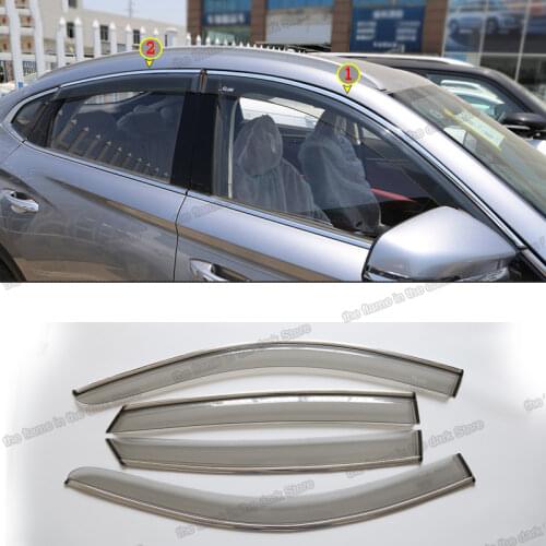 Lsrtw2017 acrylic car window rain shield visor shutter for changan cs85 coupe 2018 2019 2020 transparent accessories styling