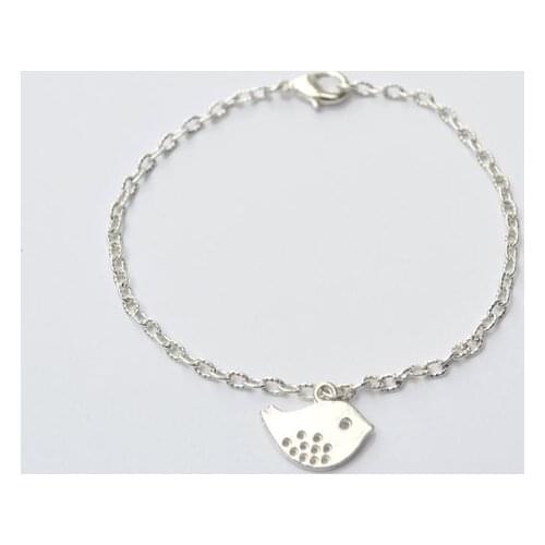 Petite Peace Symbol Pigeon Lucky animal Amulet Flying Bird Sparrow Swallow Baby American Condor Charm Pendant Bracelet Jewelry