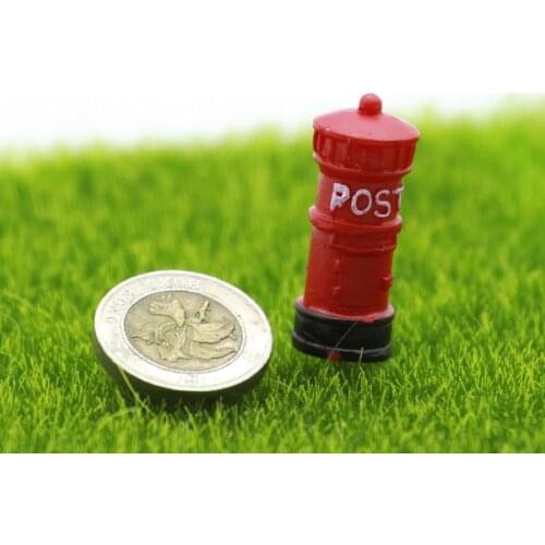 Mini Retro Red Postbox Miniatures Fairy Garden Decoration Micro Landscape Fairy ZAKKA Bonsai Terrarium Figurine Crafts Decor