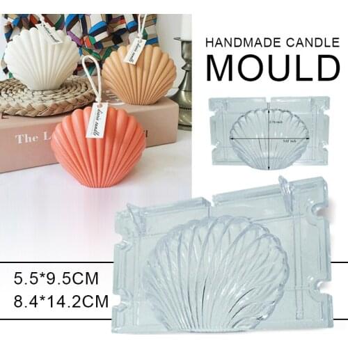 Seashell Mould Handmade Scented Candle Mold Shell Shape Candle Making Aromatherapy Plaster Molds Plastic Scallop Soap Mold