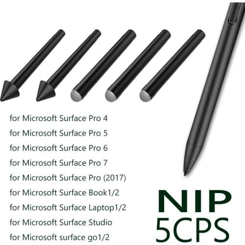 5pcs Original Pen Tips Stylus Pen Tip HB HB HB 2H 2H Replacement Kit for Microsoft Surface Pro 7/6/5/4/Book/Studio/Go