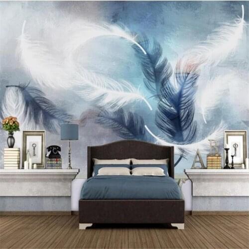 Custom D mural wallpaper modern nordic style feather living room bedroom background wall decoration painting wallpaper