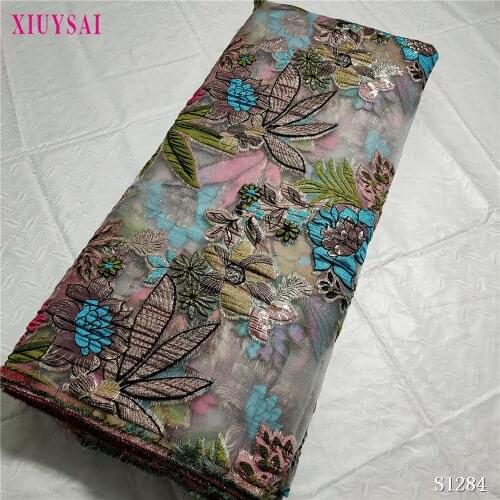 New Design Africa Brocade Lace Fabric Luxury Lace Trim African Embroidery Nigerian Lace Fabric For Woman P1285