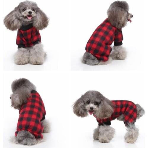 Pet Dog Clothes for Small Dogs Fashion Cotton Shirts Summer Classic Plaid JumpsuitsCat Dog T-shirt Vest Puppy Clothing Jacket