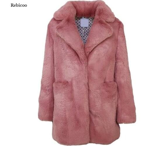 Autumn Winter Thick Stand Collar Long Fur Coat Female Fashion Patch Designs Faux Fur Casual High Quality Outwear