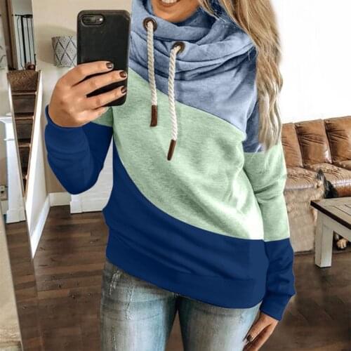 Students Autumn Winter Baggy Pullover Oversized Sweatshirt Women Casual Solid Contrast Long Sleeve Hoodie Sweatshirt Tops
