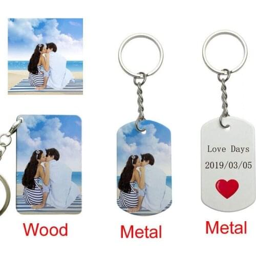 Personalized Custom DIY Color Printing Keychain Pendant Necklace Not Fade Anniversary Dog Tag Birthday Holiday Gift