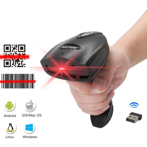 Holyhah 1D&2D Handheld Barcode Bar Code Scanner Reader QR PDF417 Bluetooth 2.4G Wireless &Wired For Mobile Phone Android iOS