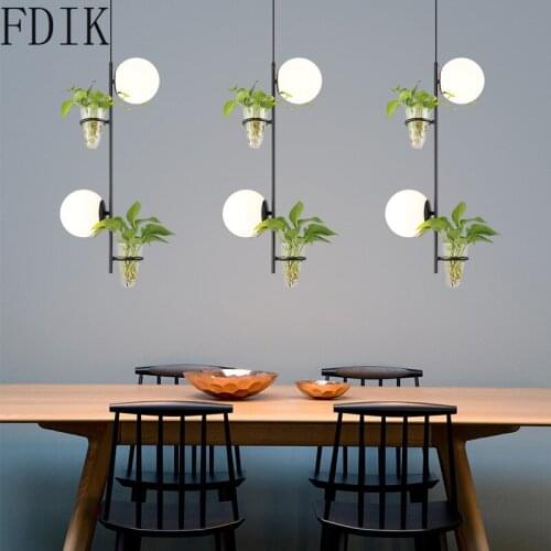Nordic Simple Plant Hanging Light Modern Glass Pendant Lamps for Bedroom Living Room Bar Restaurant Indoor Loft Decor Lighting