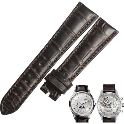 WENTULA watchbands for ZENITH ELITE 691 /681/685 alligator skin /crocodile grain watch band man
