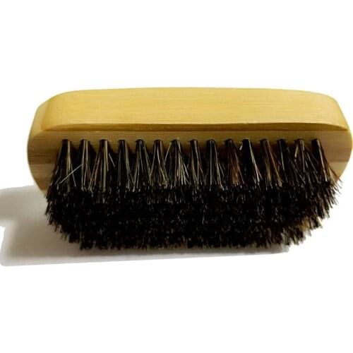 New Style Striped Pattern Bamboo Wood Brush Boar Bristle Beard Brush&Mustache brush For Men Beard Care Can Engrave Logo