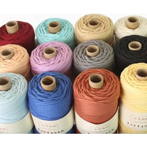 Likee Macrame Cord 3mm X 100m, 100% Cotton Rope Craft String Braided Cord For Wall Hanging Plant Hangers Knitting Home Dec