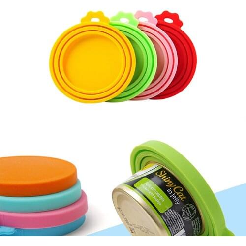 Silicone Canned Food Can Lid for Cats and Dogs Food Sealing Durable Food Lid Reusable Silicone Canned Food Can Lid
