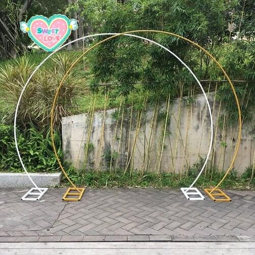 Wedding arch Mariage Decoration Round Backdrop Stand Gold White Metal Arch For Home Party Background Decor