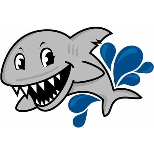 SZWL Funny Shark Motorcycle Car Stickers Vinyl Accessories Waterproof Cover Scratch Decal for Mercedes Honda Toyota,13cm*8cm