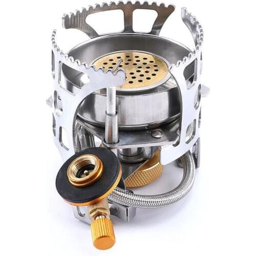 Windproof Gas Stove Foldable Split Burner With Gas Conversion Head Adapter Upgraded Copper Core Blue Fire Stove Durable
