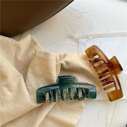 2021 Korean Solid Hair Claws Elegant Transparent Acrylic Hair Clips Hairpins Barrette Headwear for Women Girls Hair Accessories