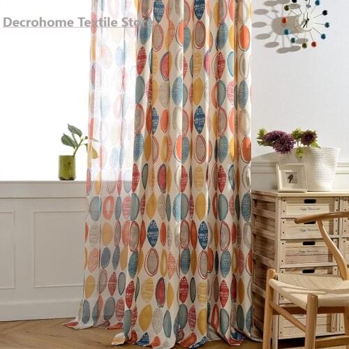 Curtain Fabric Modern Simple Digital Abstract Style Polyester Cotton Printed Curtain Curtains for Living Room Bedroom
