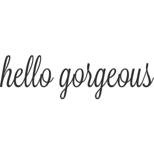 Hello Gorgeous Quote Mirror Decal Motivational Inspirational Vinyl Wall Decals Bathroom Lettering Wall Sticker Home Decor Black