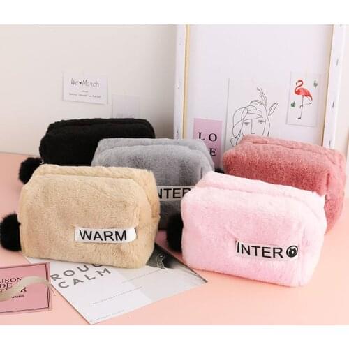 Women Plush Wallet Ladies Cosmetic Storage Bag Fashion Multi-Function Large-Capacity Girl Change Small Square Bag Gift Toys M15